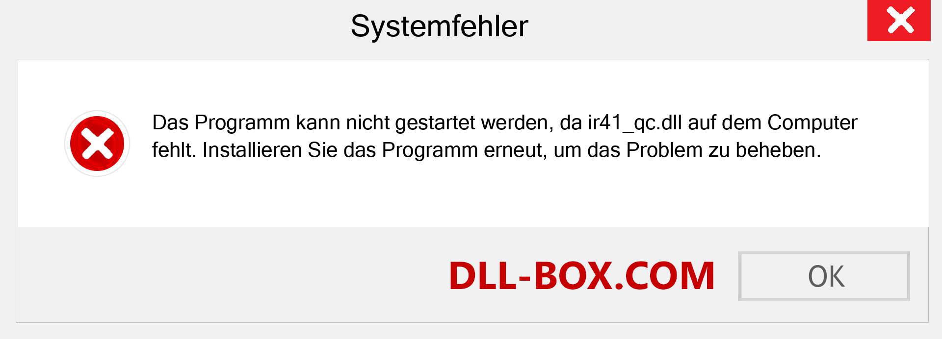 ir41_qc.dll-Datei fehlt?. Download für Windows 7, 8, 10 - Fix ir41_qc dll Missing Error unter Windows, Fotos, Bildern